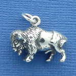 Buffalo Charm Sterling Silver Small