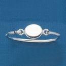Sterling Silver Engravable Oval Bracelet for Child 5 Inch