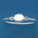 Sterling Silver Engravable Oval Bracelet for Women 7 Inch