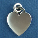 Heart Large Engravable Sterling Silver Charm Pendant
