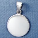 Round Medium 26 mm Engraved Sterling Silver Pendant Personalized Jewelry