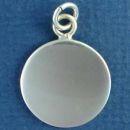 Round Medium 22mm Engraved Sterling Silver Pendant Personalized Jewelry