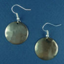 Round Chocolate Copper Small Hammered Engravable French Wire Earrings