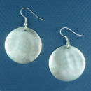 Round Silver Fashion Earrings Medium Hammered Engravable French Wires