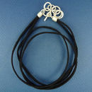 Multi Strand Black 16 Inch Cord Necklace with Silver Tone Toggle Clasp