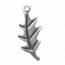 Oak Leaf Charm Tiny Sterling Silver Pendant