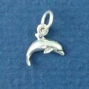 Dolphin Jumping Sterling Silver Mini Charm Pendant