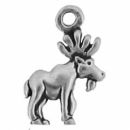 Moose Charm Tiny Sterling Silver Pendant