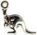 Kangaroo with Joey Sterling Silver Charm Pendant