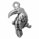 Toucan Bird Charm Tiny Sterling Silver Pendant