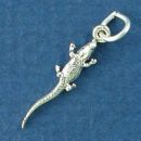 Alligator Charm Sterling Silver Pendant Small