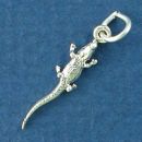 Alligator Charm Sterling Silver Pendant Small