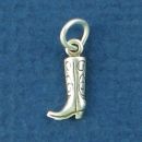 Cowboy Boots Tiny Sterling Silver Charm Pendant