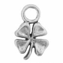 Four Leaf Clover Charm Tiny Sterling Silver Pendant