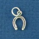 Horseshoe 3D Sterling Silver Tiny Charm Pendant