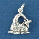 Giraffe Small Charm Sterling Silver Pendant