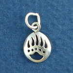Bear Paw Print Indian Design Sterling Silver Small Charm Pendant