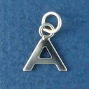 Tiny Alphabet Letter Initial A Sterling Silver Charm Pendant
