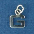 Tiny Alphabet Letter Initial G Sterling Silver Charm Pendant