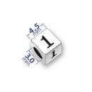 Sterling Silver Alphabet Beads Number 1 4.5mm Letter Beads