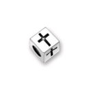 Sterling Silver Alphabet Beads Cross 4.5mm Letter Beads