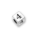 Sterling Silver Alphabet Beads Number 4 4.5mm Letter Beads