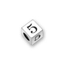 Sterling Silver Alphabet Beads Number 5 4.5mm Letter Beads