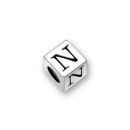 Sterling Silver Alphabet Beads N 4.5mm Letter Beads