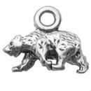Bear Charm Small Sterling Silver Pendant