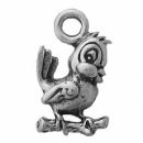 Bird Charm Tiny Sterling Silver Pendant