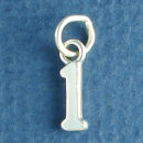 Number 1 Medium Sterling Silver Charm Pendant