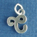 Medium Alphabet Letter Initial C Sterling Silver Charm Pendant