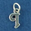 Medium Alphabet Letter Initial I Sterling Silver Charm Pendant