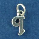 Medium Alphabet Letter Initial I Sterling Silver Charm Pendant