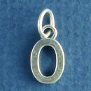 Medium Alphabet Letter Initial O Sterling Silver Charm Pendant