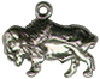 Bison American Buffalo 3D Sterling Silver Charm Pendant