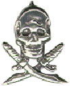 Skull And Swords Pirate Nautical Sterling Silver Charm Pendant