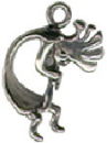 Indian Kokopelli Small 3D Sterling Silver Indian Charm Pendant