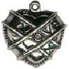 Heart with Love Sterling Silver Charm Pendant