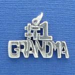 #1 Grandma Charm Sterling Silver