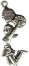 Cheerleader Jumping with Pom Poms Sterling Silver Charm Pendants