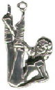 Aerobic Exercise Girl in Workout Pose Sterling Silver Charm Pendant