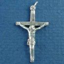 Cross with Jesus Crucifix 3D Sterling Silver Charm Pendant