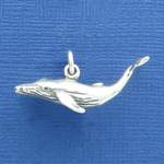 Humpback Whale Charm Sterling Silver