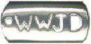 Religious Christian WWJD What Would Jesus Do Word Inital Dog Tag Sterling Silver Charm