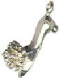 Ladies Slipper 3D Sterling Silver Charm Pendant