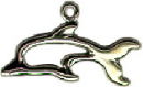 Dolphin Outline Sterling Silver Charm Pendant