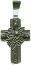 Cross with Lilies Sterling Silver Charm Pendant