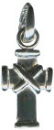 Cross with "X" Accent Small 3D Sterling Silver Charm