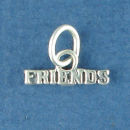 Friends Small Word Phrase Sterling Silver Charm Message Pendant